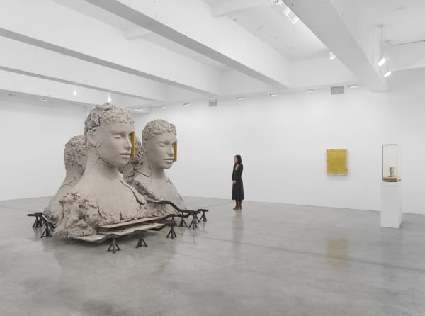 Composition with Four Yellow Verticals, 2017-2019