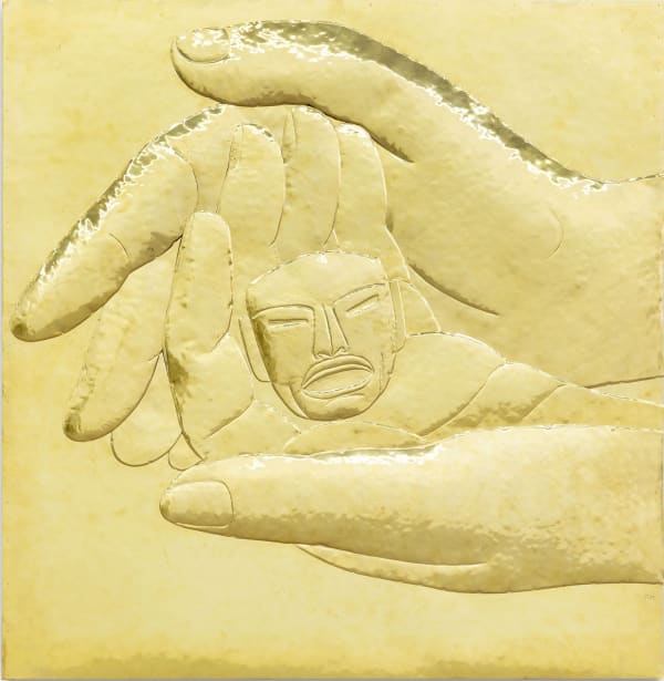 Nothing is Solid. Nothing can be held in my hand for too long. (hand with mask), 2021