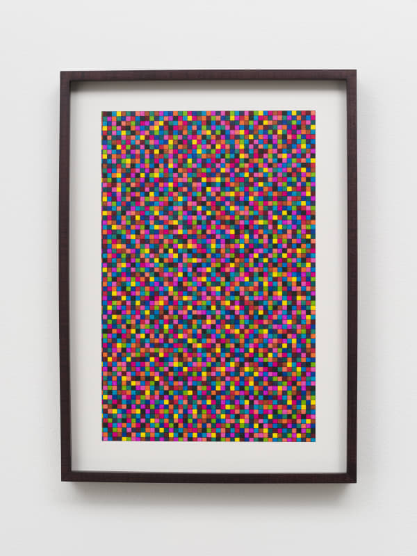 Liu Shiyuan color marker pen on paper in frame