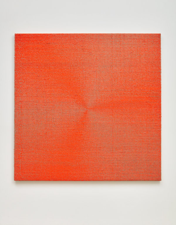 Image of Woven Three-Blade Fan (Fluorescent Orange) #2.