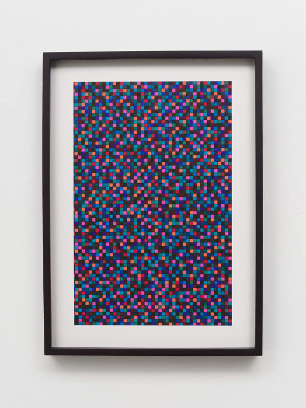 Liu Shiyuan color marker pen on paper in frame