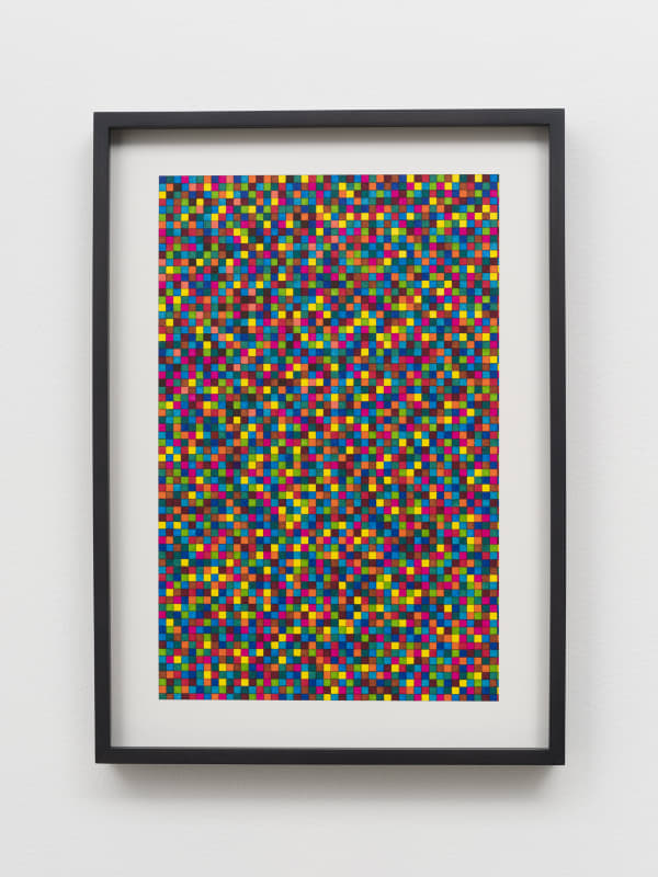 Liu Shiyuan color marker pen on paper in frame