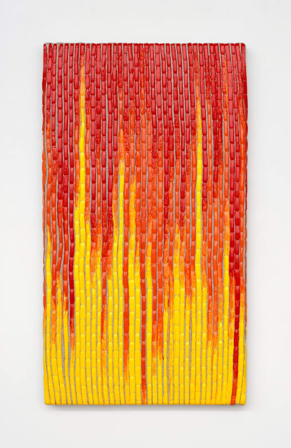Image of Woven Paint as Warp (Red, Orange, and Yellow Values)