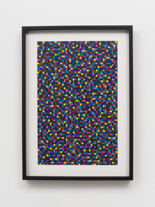 Liu Shiyuan color marker pen on paper in frame