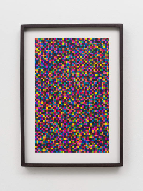 LIU Shiyuan Cross Away 2020 Color marker pen on paper in artist frame 16 15/16 x 12 3/16 x 1 1⁄2 inches; 43 x 30.9 x 3.8 cm (framed)