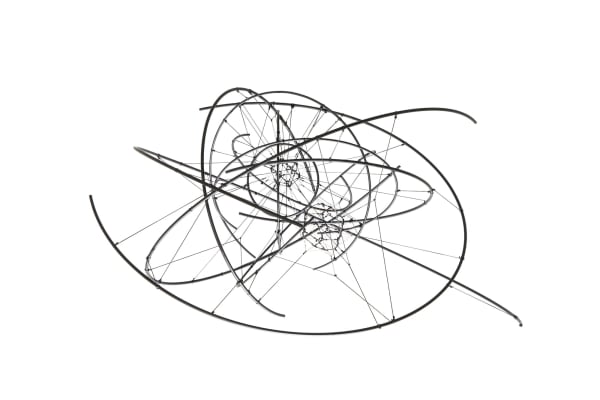 Tomás SARACENO Zonal Harmonic 2N 55/11 2019 Powder-coated stainless steel, polyester rope, monofilament fishing line 13 x 21 5/8 x 20 1/2 inches; 33 x 55 x 52 cm €50,000