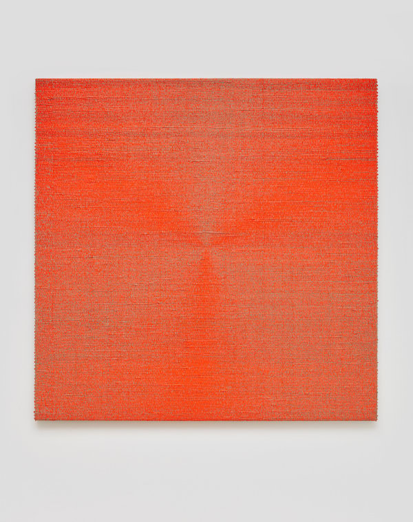 Image of Woven Three-Blade Fan (Fluorescent Orange) #3.