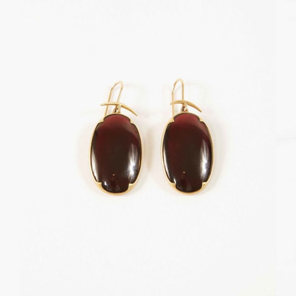 Gabriella Kiss, Almandine garnet lens earrings