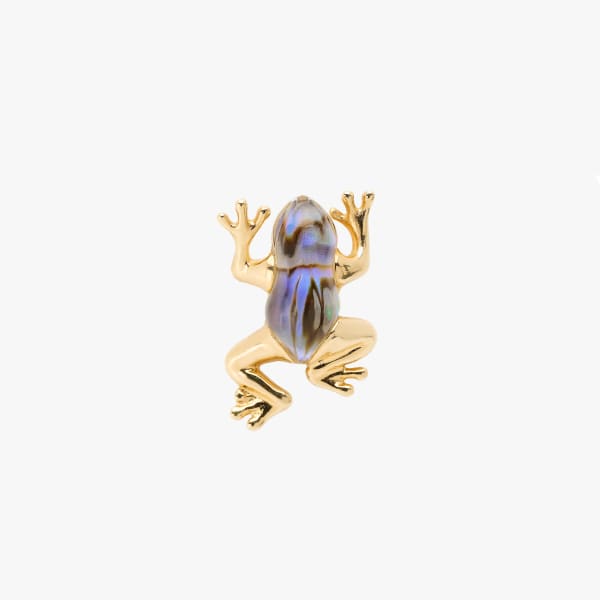 Bibi Van Der Velden, Mini frog abalone quartz stud