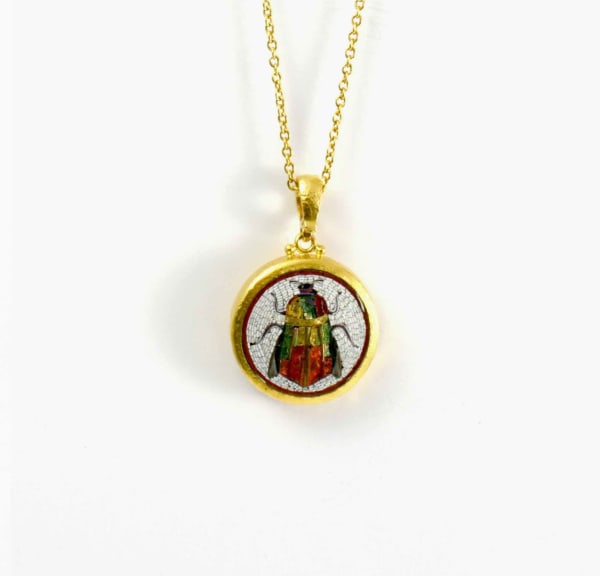 Gurhan, One of a Kind Mosaic Scarab Pendant