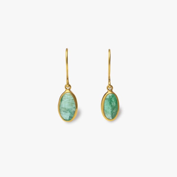 Pippa Small, Single drop earrings emerald
