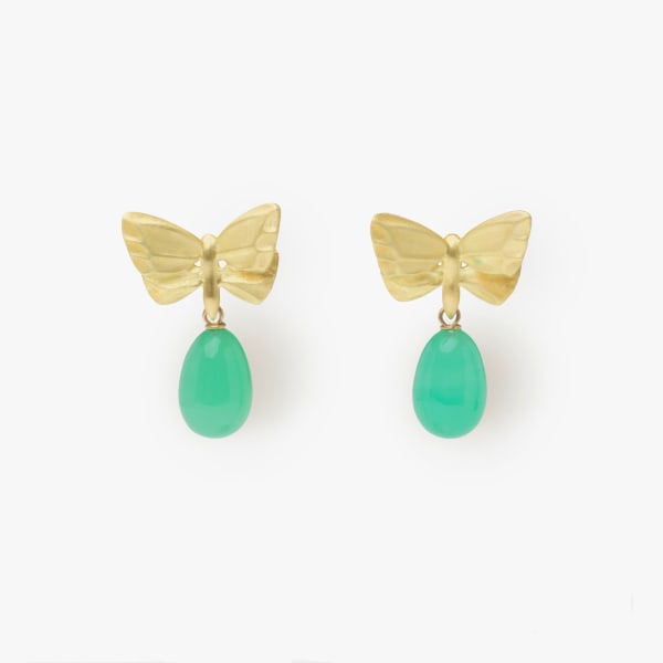 Gabriella Kiss, Chrysoprase butterfly earrings