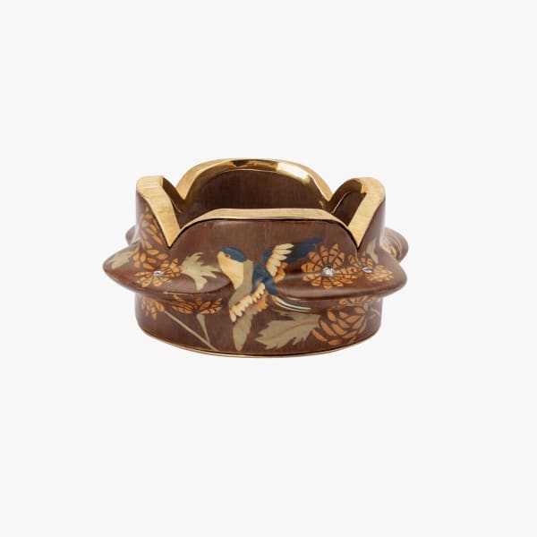 Silvia Furmanovich, Birds and floral marquetry bracelet with brown diamonds