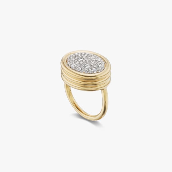BECK, Scuba ring with diamond pave