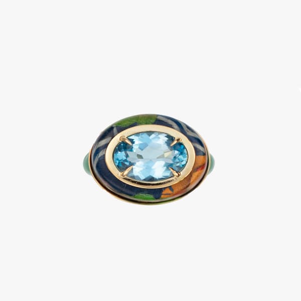 Silvia Furmanovich, Marquetry and topaz oval ring