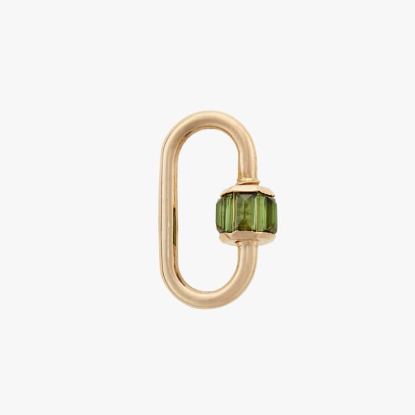 Marla Aaron, Total baguette medium lock with green tourmaline