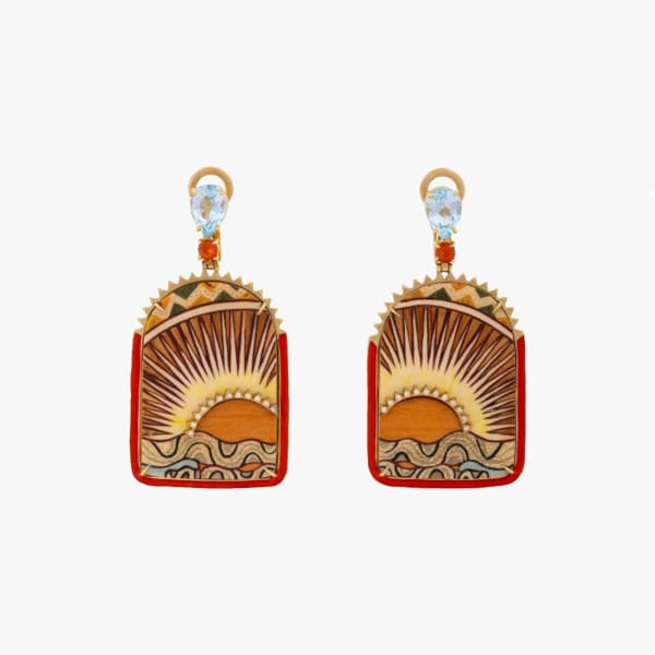 Silvia Furmanovich, Sunset marquetry earrings