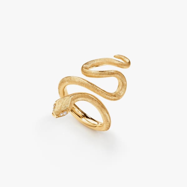 Ole Lynggaard Copenhagen, Snake ring with diamond eyes