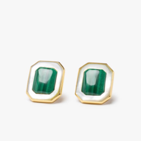Anna Porcu, Malachite and mother of pearl earrings