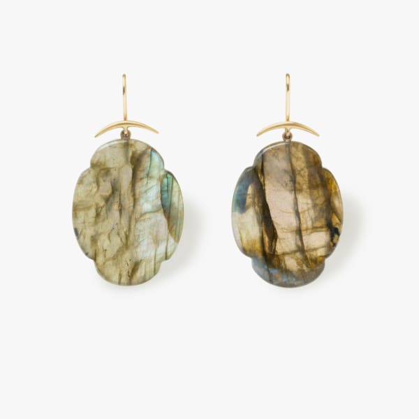 Gabriella Kiss, Labradorite scallop earrings