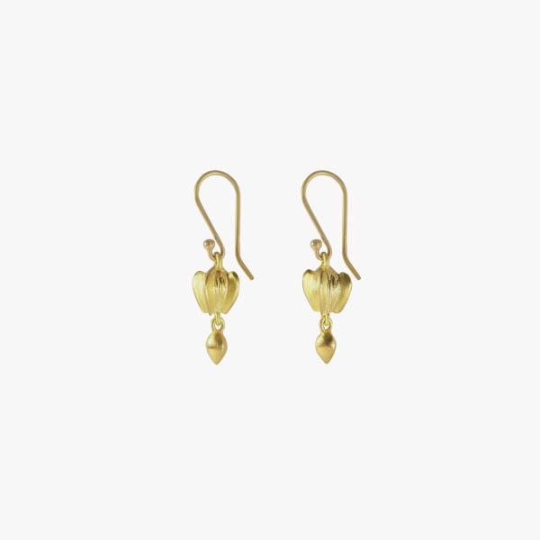 Gabriella Kiss, Gold buckwheat drop earrings