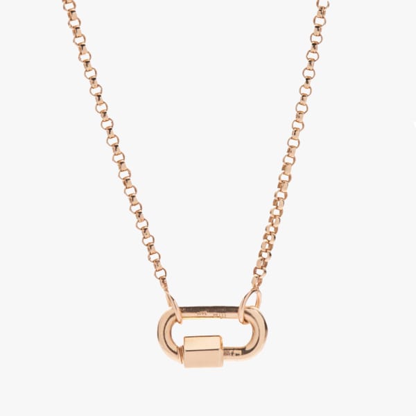Marla Aaron, Rolo chain and chubby medium lock yellow gold