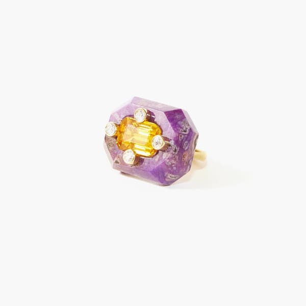 Nicholas Varney, Yellow sapphire and sugilite duo ring