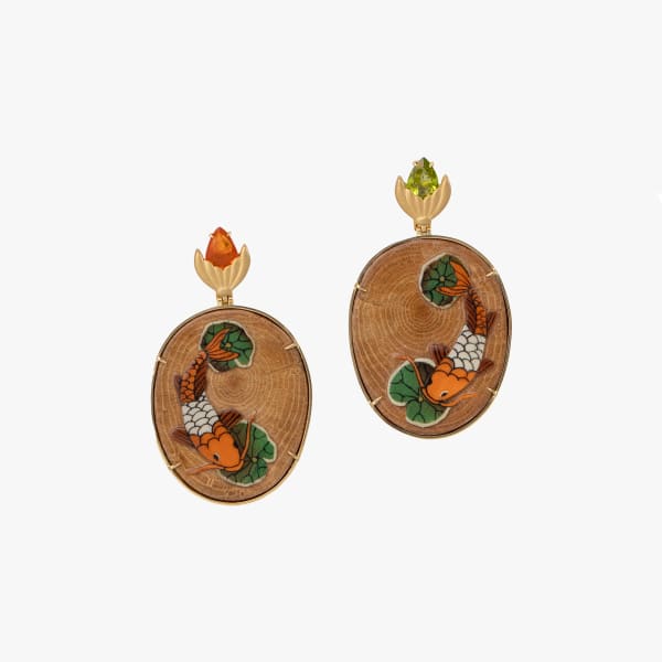 Silvia Furmanovich, Marquetry carp earrings