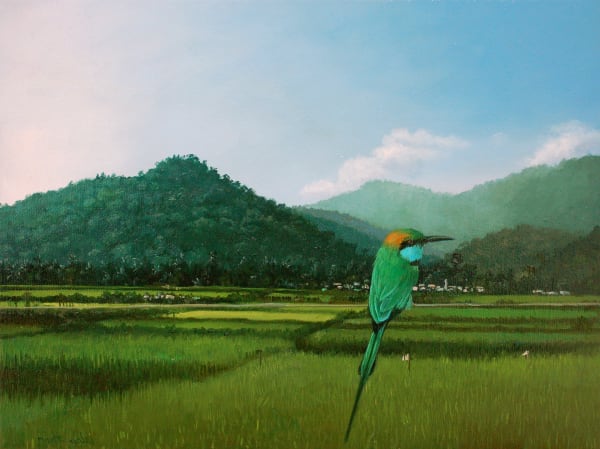 Martin Gale, On the Road to Yala (Little Green Beeater), 2019