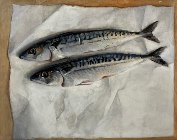 Garrett Cormican, Two Mackerel at an Exhibition, 2024