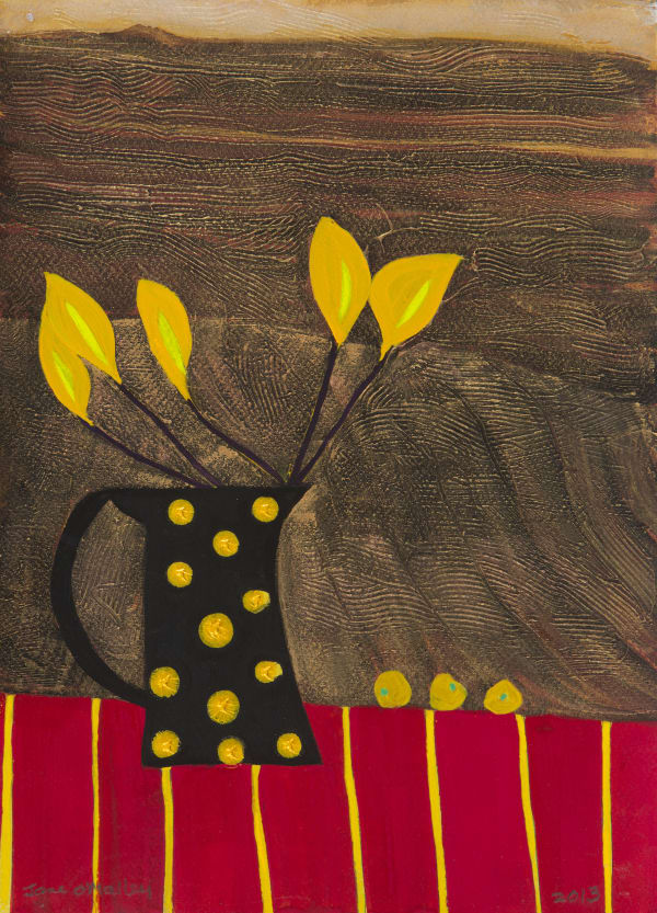 Jane O'Malley, Black & Amber Jug with Lava Landscape - La Geria - Lanzarote, 2013