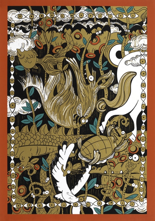 Estampe orignale du duo d'artistes Lamarche-Ovize sérigraphiée par l'atelier TCHIKEBE à Marseille