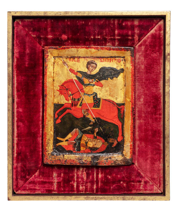 St Demetrios slaying Kaloyan , 18th century