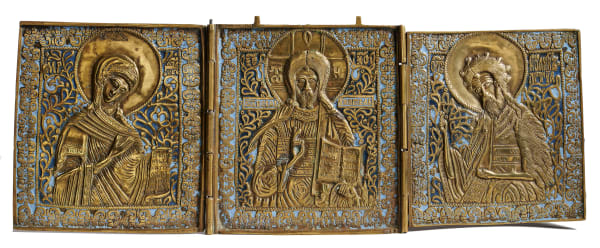 Large Triptych with Deesis, 19th century