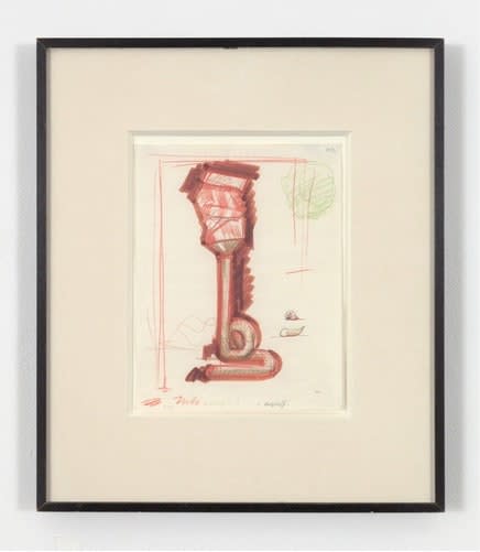 Claes Oldenburg, Notebook Page #3184, Study for Tube Supported by its Contents, 1971