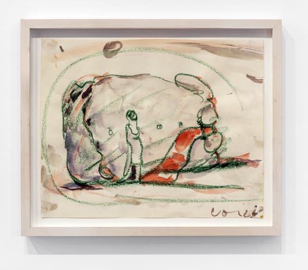 Claes Oldenburg, Study for a Huge Stuffed Shirt with Tie, Woman Standing for Scale, 1962