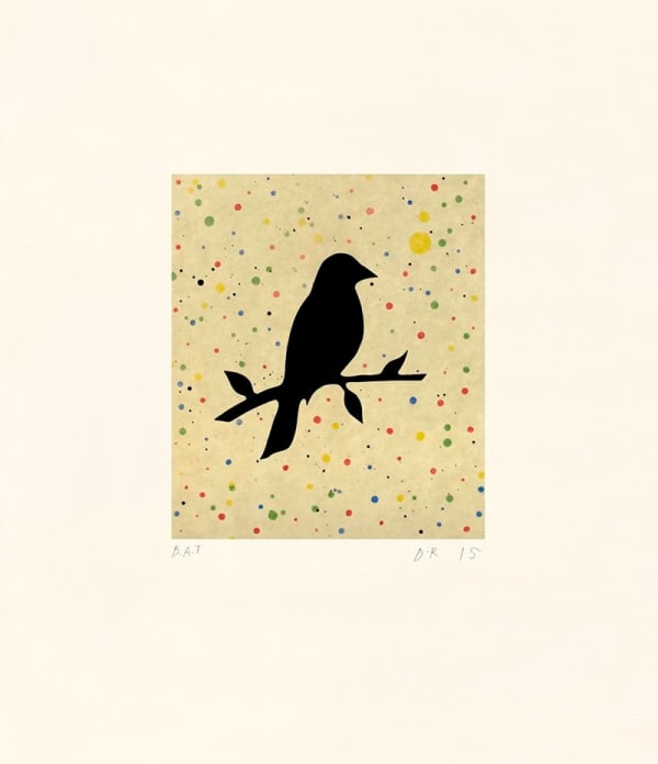 Dan Rizzie Doty's Robin, 2016 relief print 22 x 19 inches 26 x 22 3/8 inches framed AP 1/12