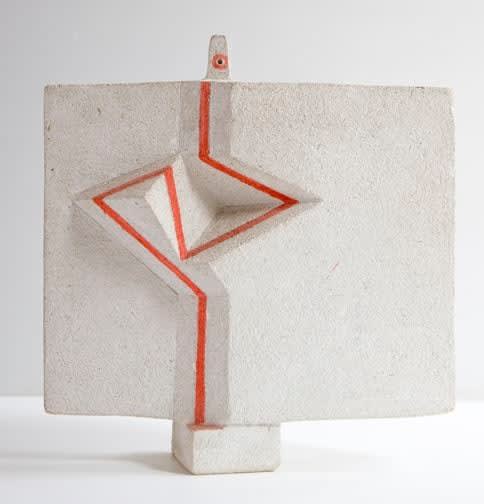 Costantino Nivola MA177, 1982 no signature concrete over styrofoam 14 x 14 x 4 inches