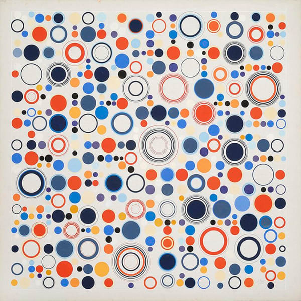 Antonio Asis Geometrie libre (4504), 1970 signed and dated lower right gouache on paper 30 5/16 x 29 7/8 inches 33 1/2 x 33 inches framed