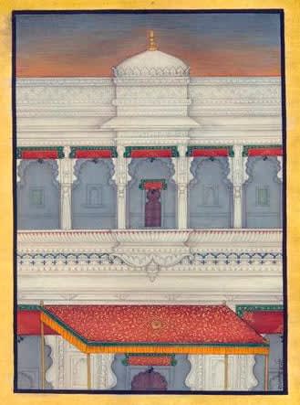 Raja Ram Sharma, Palace Facade at Sunset, 2008