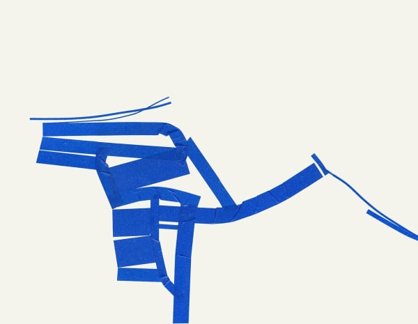 Christine Hiebert Untitled (t.03.17), 2003 signed, dated and titled verso blue tape, glue on paper 18 x 23 1/2 inches 25 x 31 inches framed
