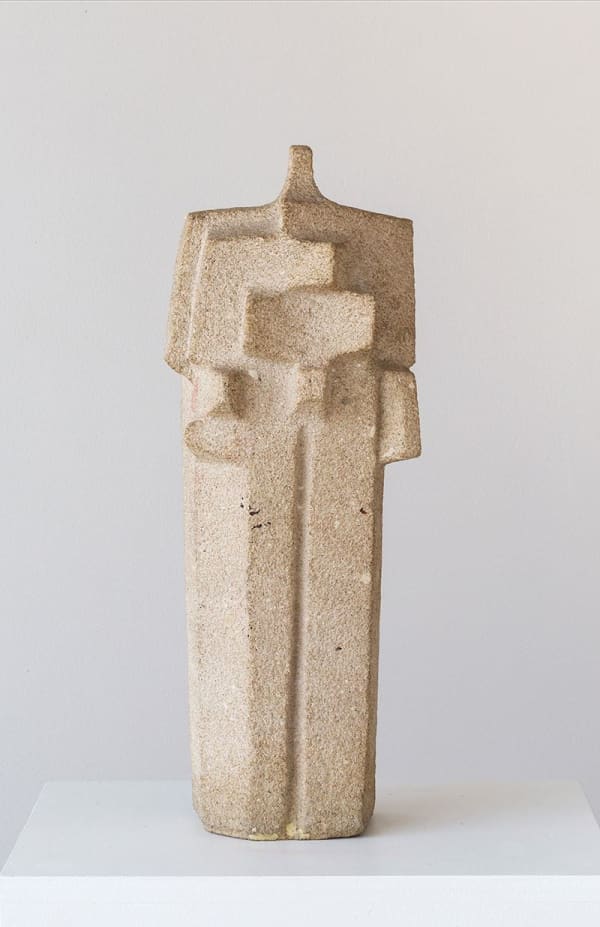 Costantino Nivola M.03, 1965 signed and dated concrete 17 x 7 x 5 1/2 inches