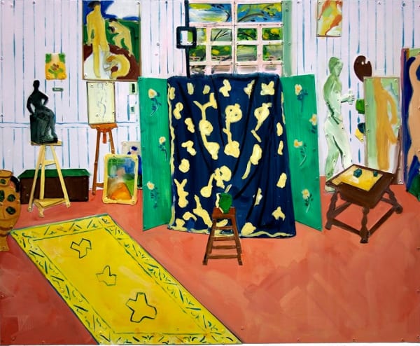 Timothy Woodman Matisse's The Pink Studio, 1911, 2013 signed, dated and titled verso oil on aluminum 20 3/4 x 25 3/4 inches