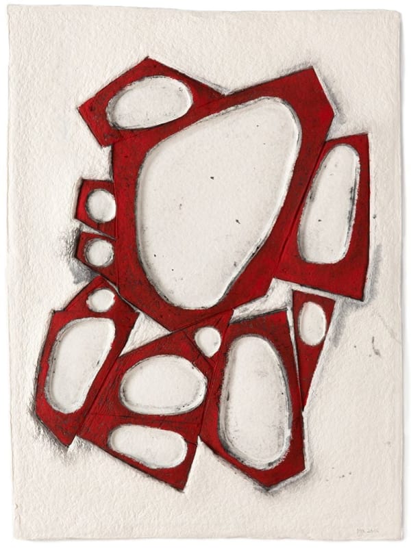 Mel Kendrick Cell Drawing #3, 2016 signed and dated lower right cast paper with pigment and Japan color 30 x 22 inches 33 3/4 x 25 7/8 inches framed