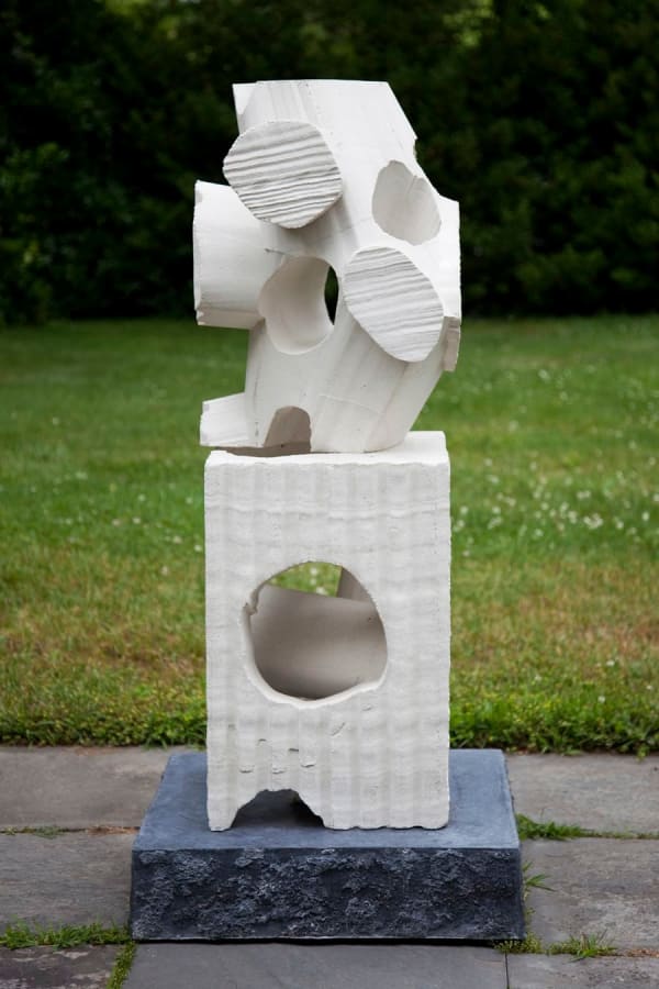 Mel Kendrick Untitled`, 2009 white sand concrete 50 x 17 1/2 x 17 1/2 inches base: 6 x 24 1/2 x 24 1/2 inches
