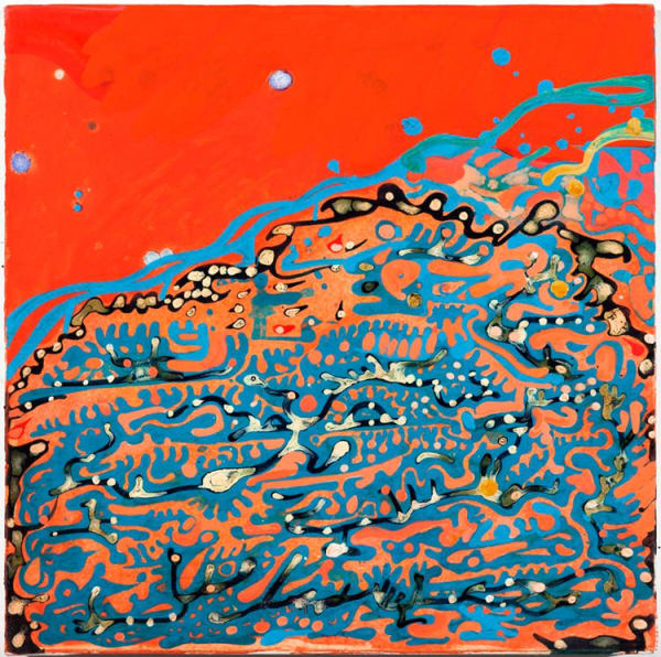Sharon Horvath Blue Dune (2), 2012 signed verso pigment, polymer, ink on paper on canvas 12 x 12 inches