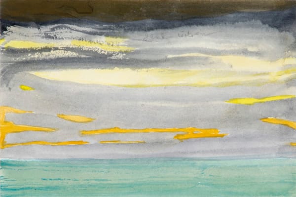 Jane Wilson Peconic Sunset, 1991 watercolor on paper 3 7/8 x 5 13/16 inches 11 5/8 x 13 1/4 inches ffamed