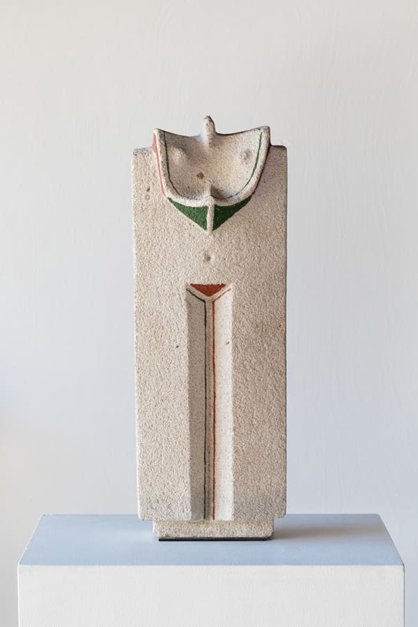 Costantino Nivola Untitled (M28), 1969 signed 'Nivola 1969' concrete polychrome 18.8 x 6.7 x 5 inches