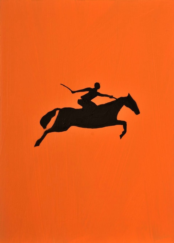 Timothy Woodman In Search of Lost Time (2007-2009)244."...a woman on horseback..." vol.VI p.206 oil on panel 7 x 5 inches