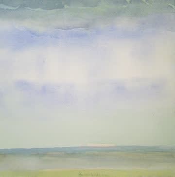 Jane Wilson Far Away Island, 2006 signed lower centersigned, titled, and dated versoInscribed verso: Lanaquarelle 140# watercolor on paper 8 x 8 inches 15 1/2 x 15 3/8 inches framed